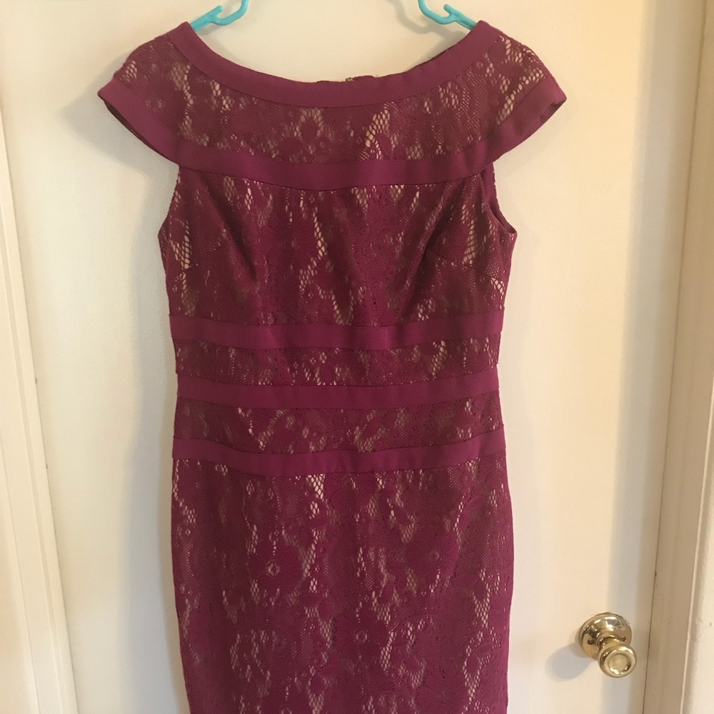 Maroon midi dress